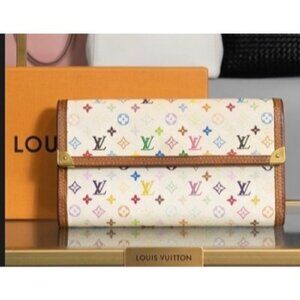 Louis Vuitton X Takashi Murakami White and Multi Color Monogram Wa